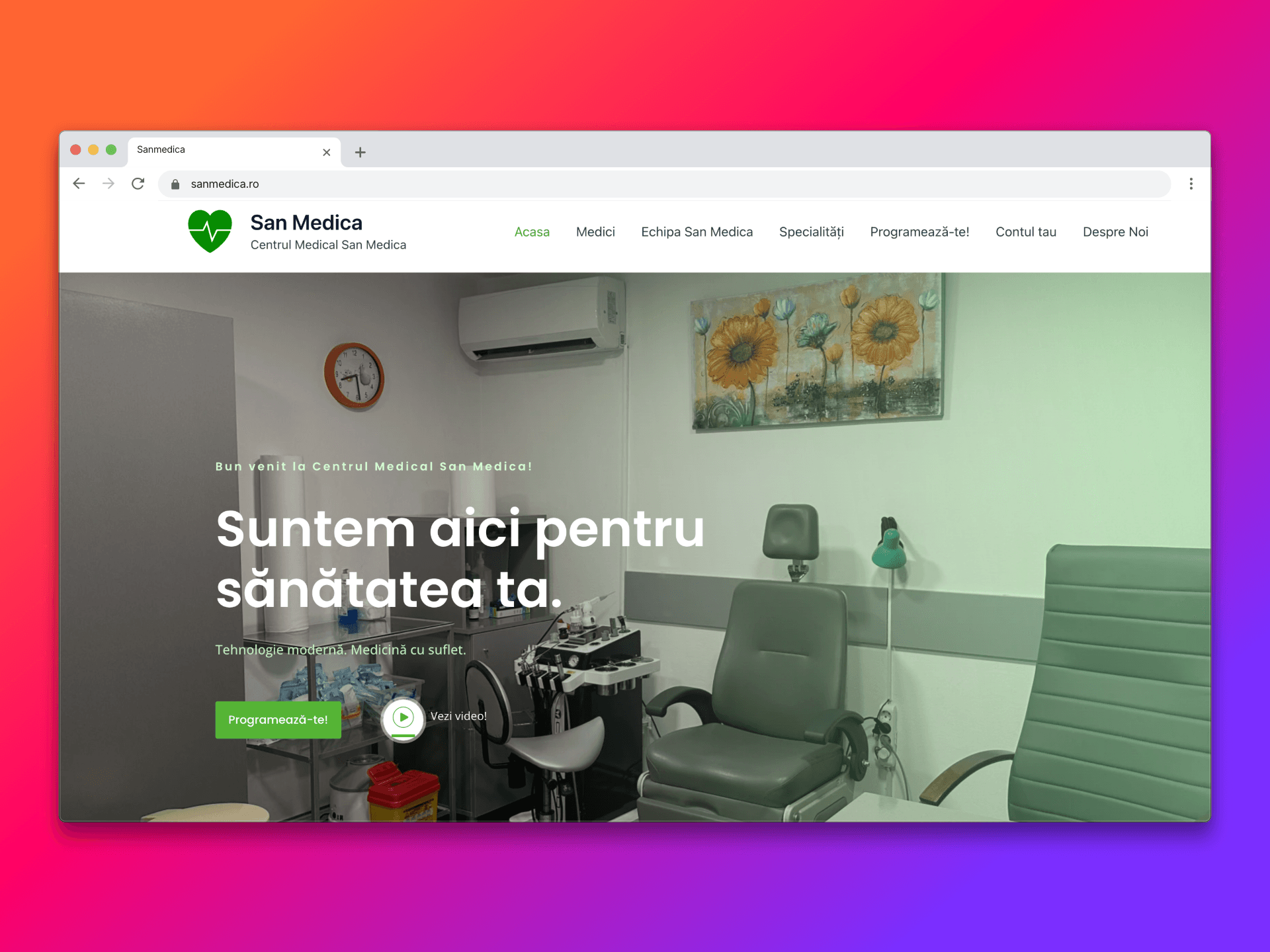 Centrul Medical San Medica — Identitate vizuală, site de prezentare și programări online